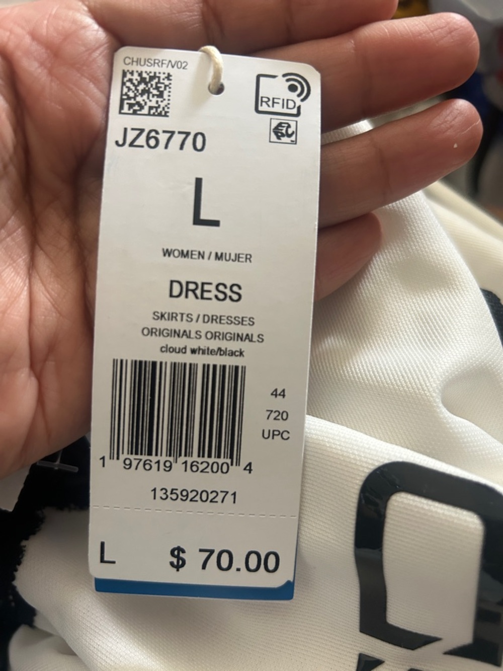 ADIDAS WHITE LACE-TRIM SLIP DRESS - Picture 5 of 5